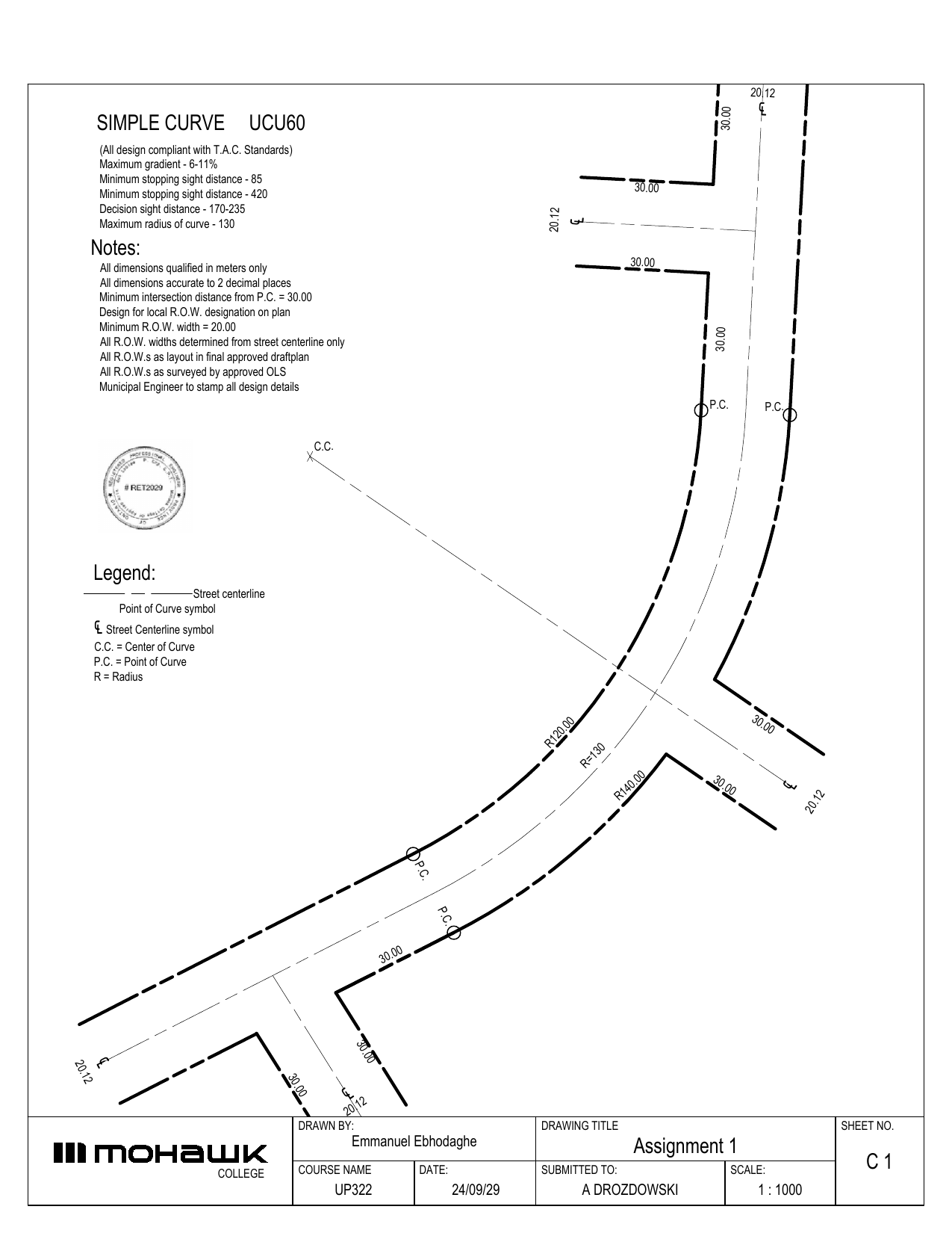 Roadway Geometric Design - Horizontal Curve Analysis